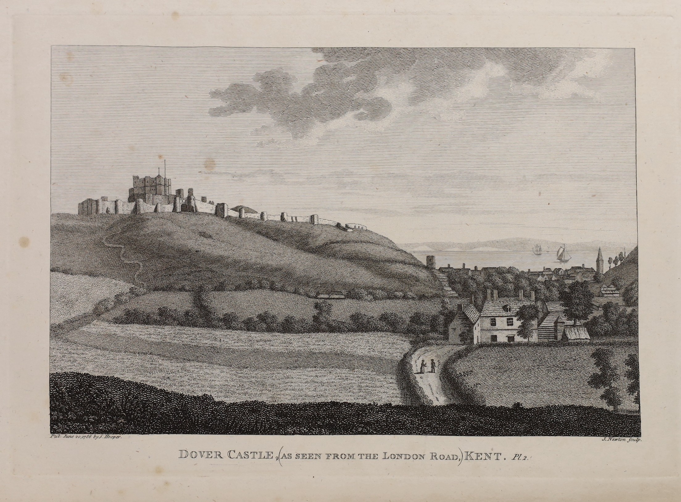 DOVER: Darell, Rev. William - The History of Dover Castle. pictorial engraved title, folded plan, 8 plates and text illus; rebound grey boards, 4to. 1786